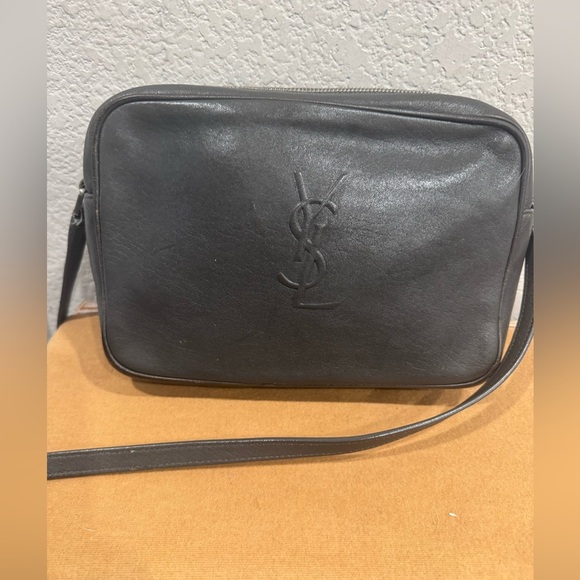 Saint Laurent Small Mono Leather Camera Bag-Grey - Picture 1 of 17